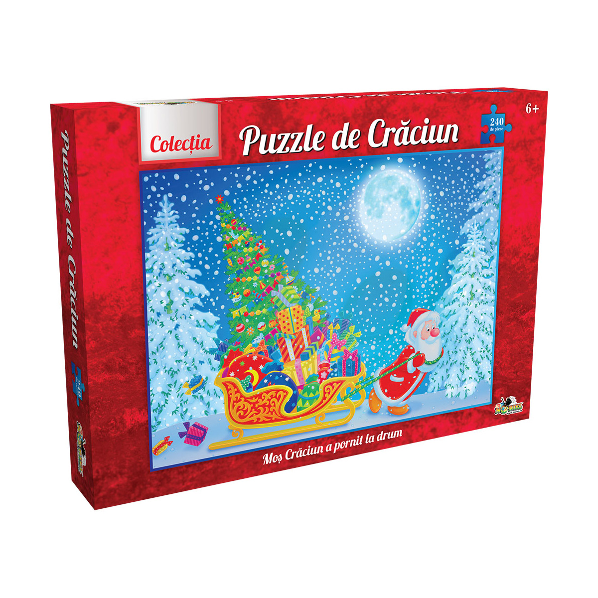puzzle noriel colectia de craciun - mos craciun a pornit la drum, 240 piese