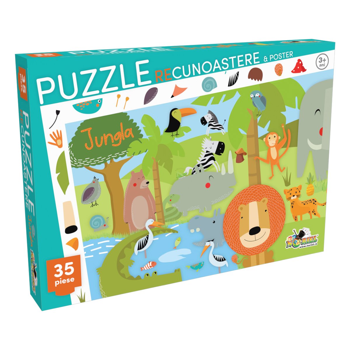 Puzzle Noriel - Recunoastere Jungla (35 piese)