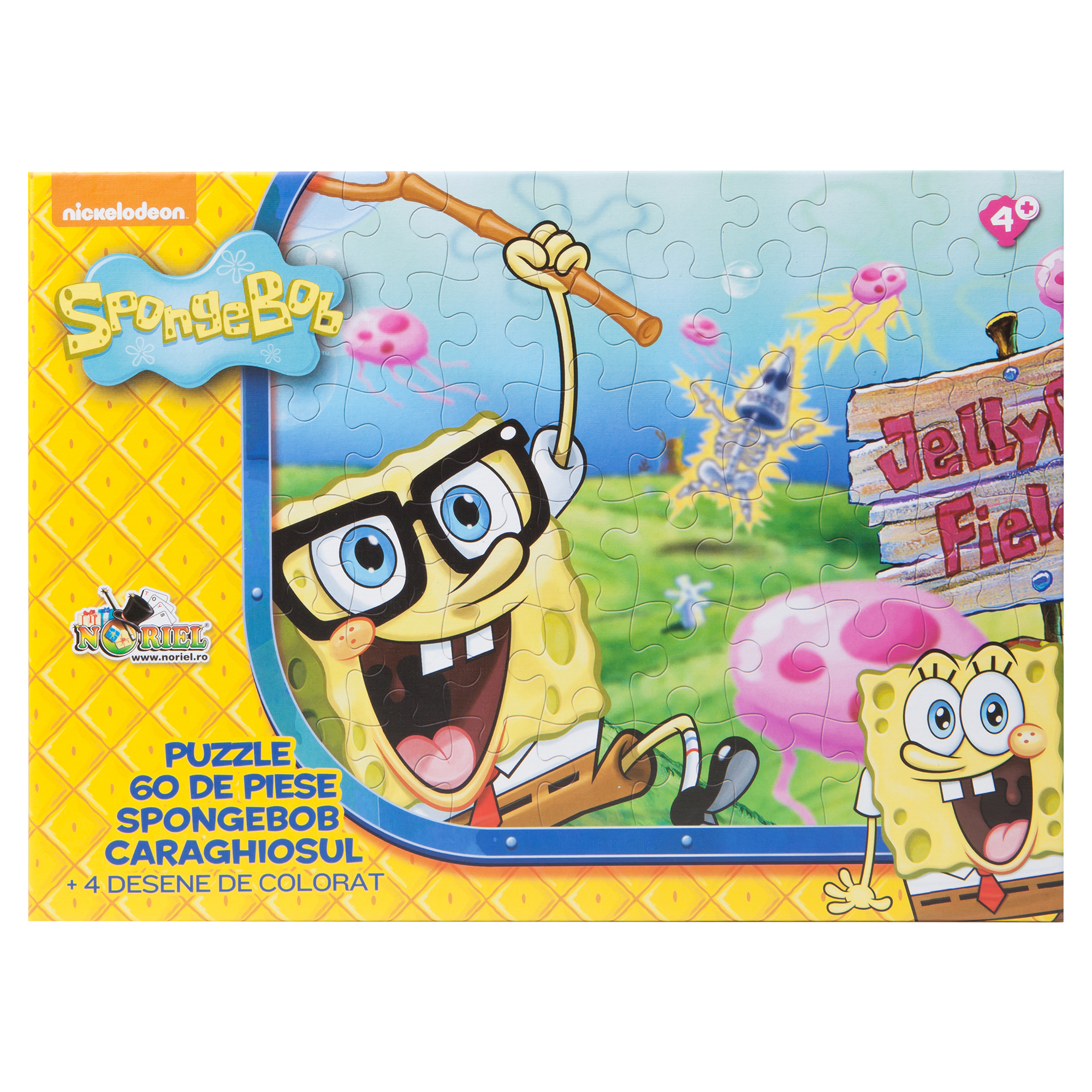 puzzle spongebob - spongebob caraghiosul (60 piese) + 4 planse de colorat