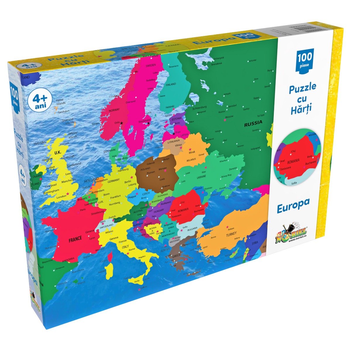 Puzzle Noriel cu harti 100 de piese - Harta Europei