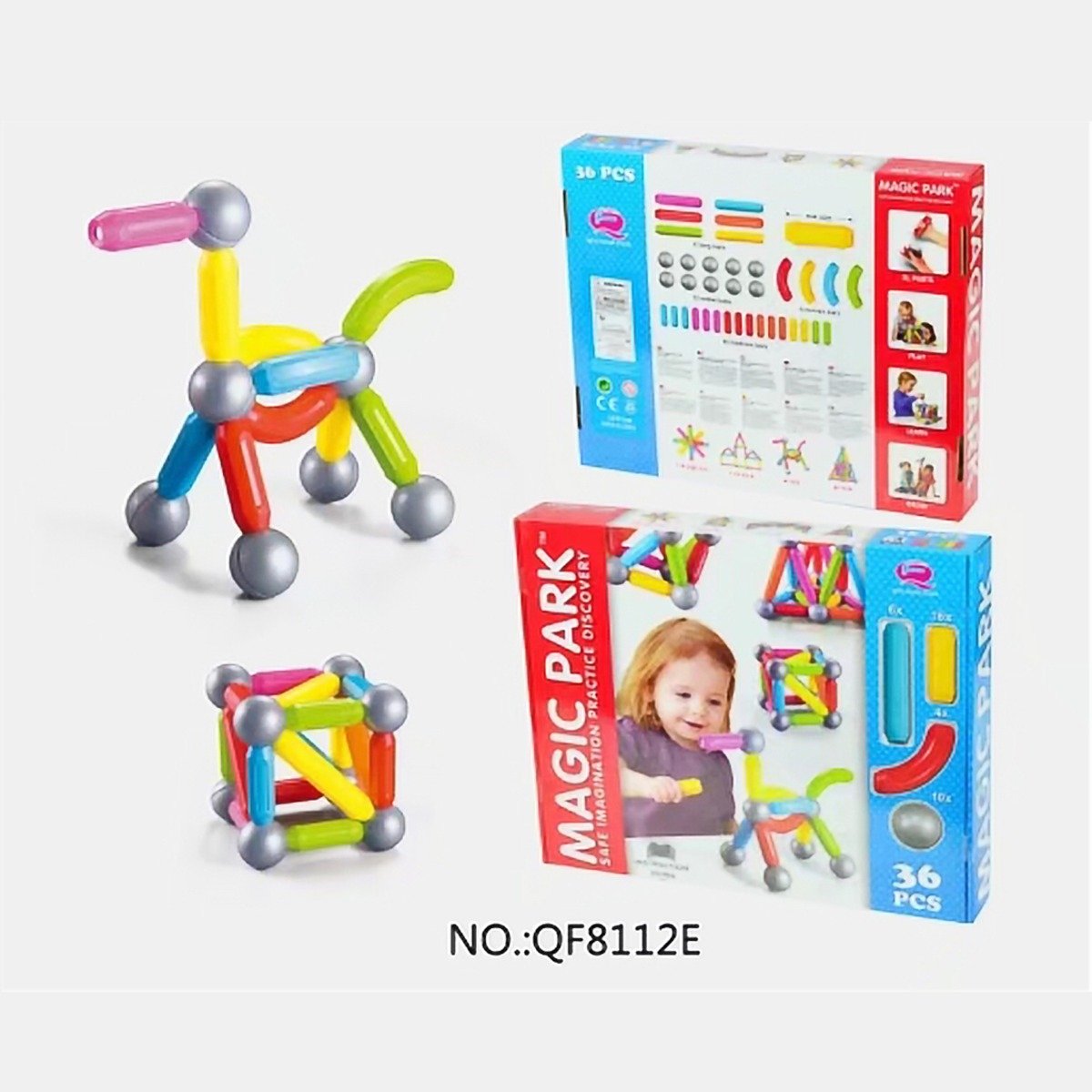 Joc de constructie magnetic magic park, 36 piese qf8112e