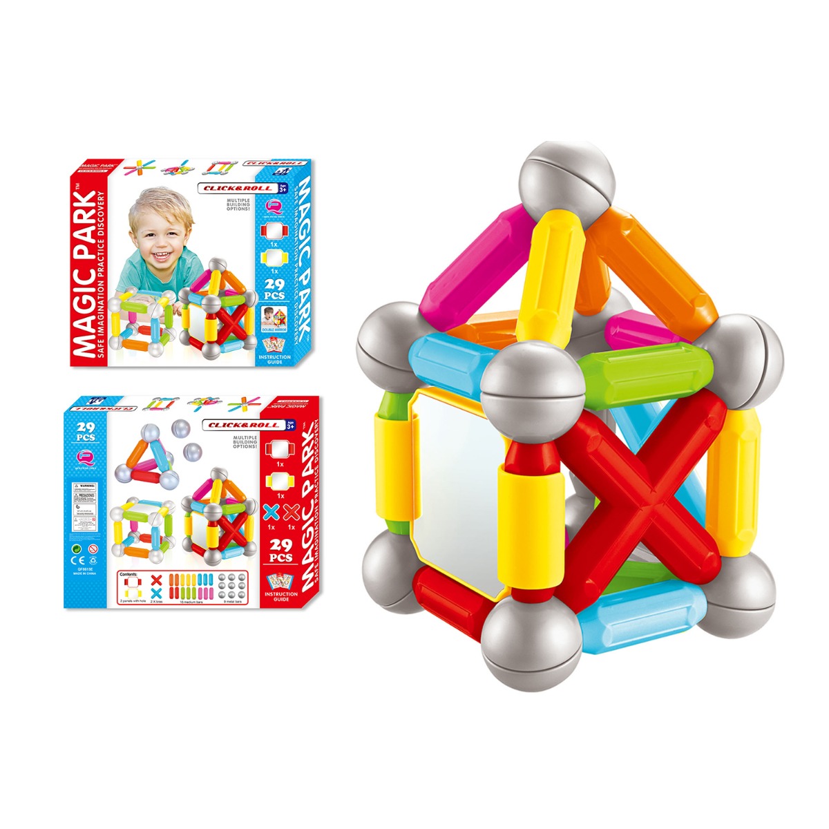 Joc de constructie magnetic magic park, 29 piese qf8615e