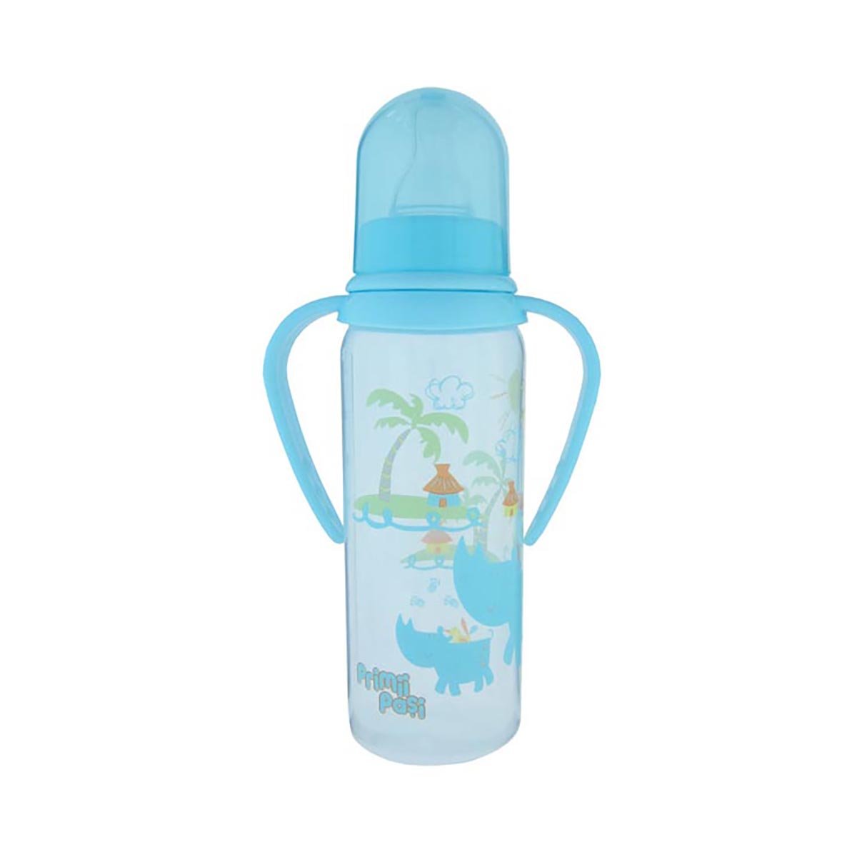 Biberon pp cu maner primii pasi, 250 ml, albastru