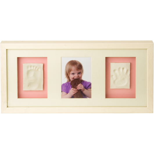rama tripla de poza si amprenta baby memory, alb