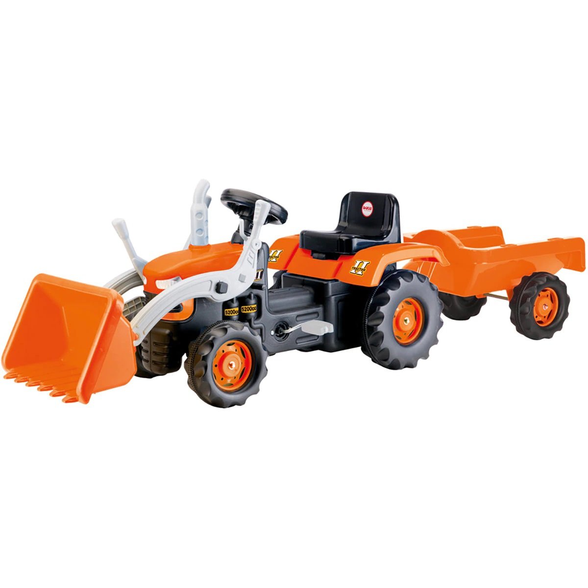 Tractor cu pedale, excavator si trailer Dolu, Portocaliu DOLU imagine noua