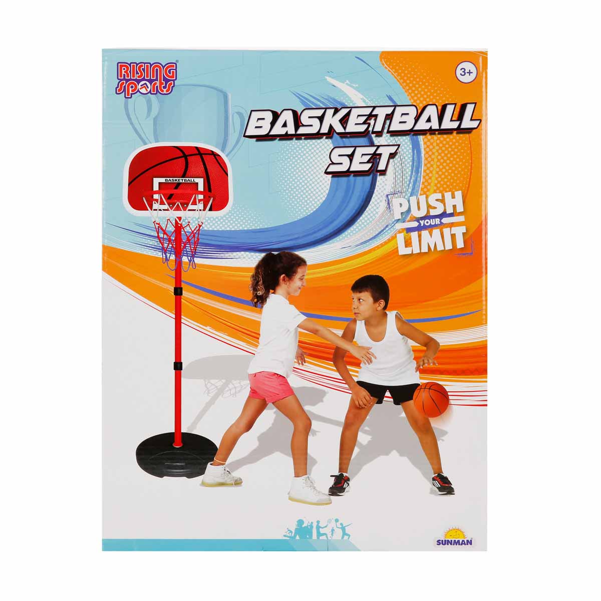 Set cos de baschet cu suport si minge, Rising Sports, 133 cm
