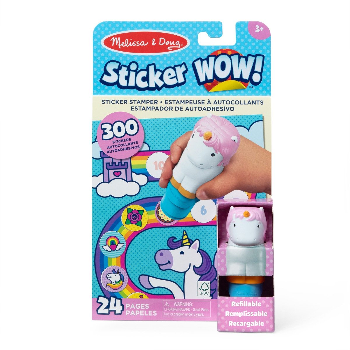 Set activitatati cu autocolante si stampila, Melissa & Doug, Sticker WOW, Unicorn, 6074898