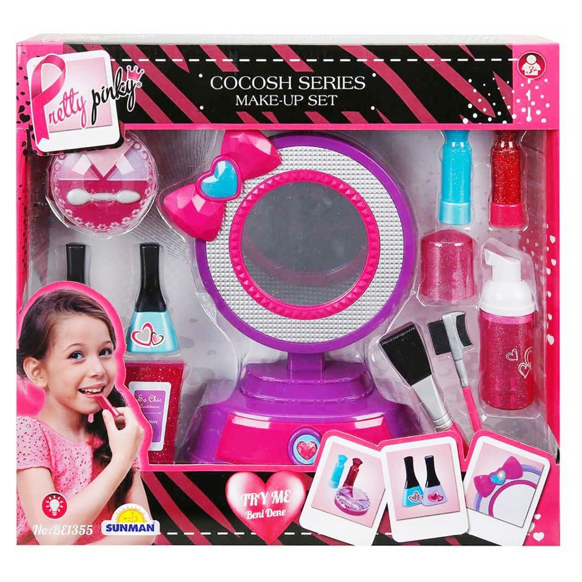 Set de cosmetice cu oglinda, Pretty Pinky Jucarii de imitatie 2023-09-25