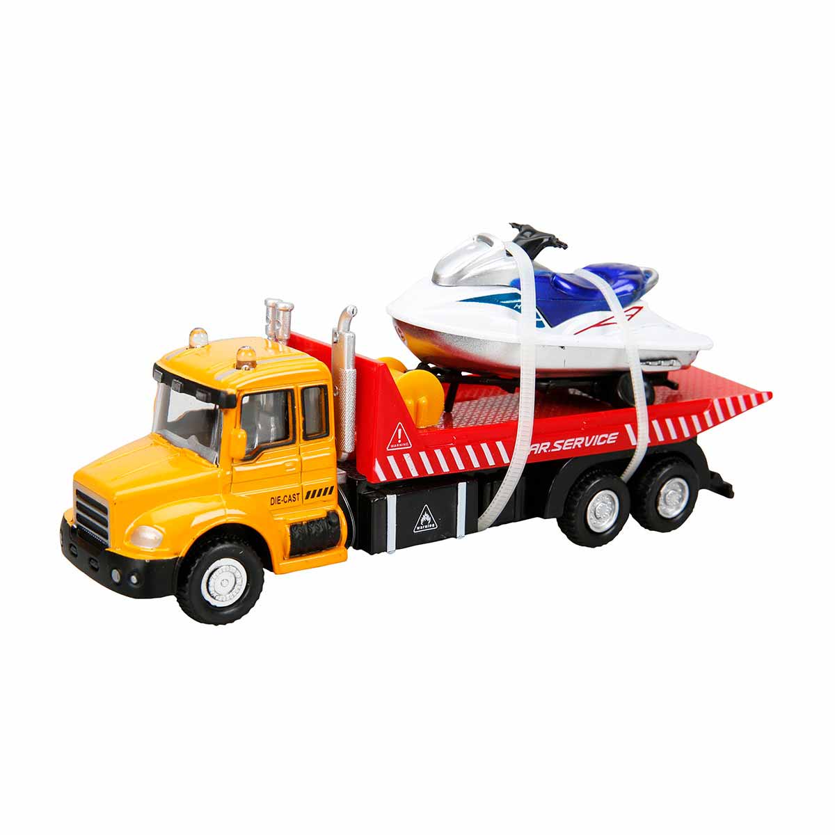 Set camion transportator cu jet ski, Maxx Wheels, 16 cm