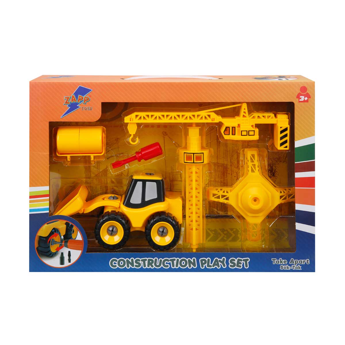 Set vehicul de constructie si accesorii, Zapp Toys, Buldozer
