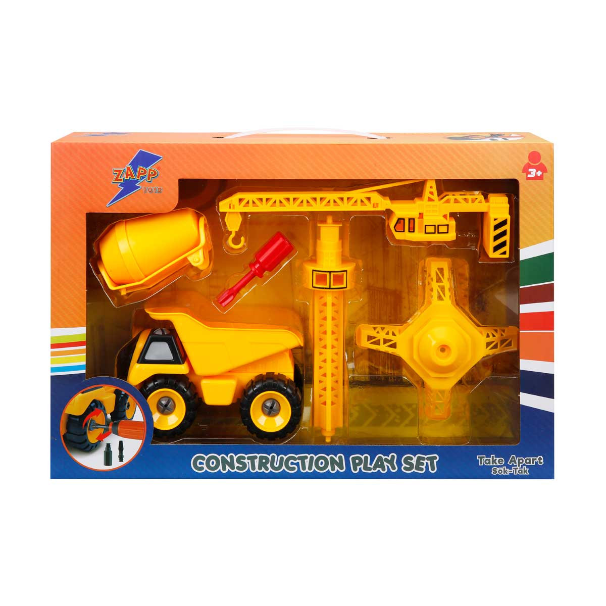 Set vehicul de constructie si accesorii, Zapp Toys, Basculanta