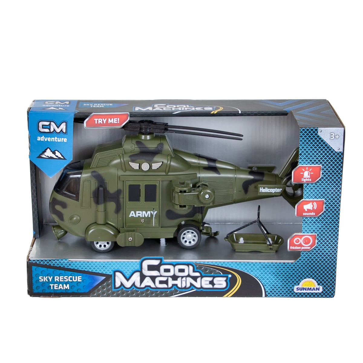 Elicopter de armata cu lumini si sunete, Cool Machines, 1:16, Verde