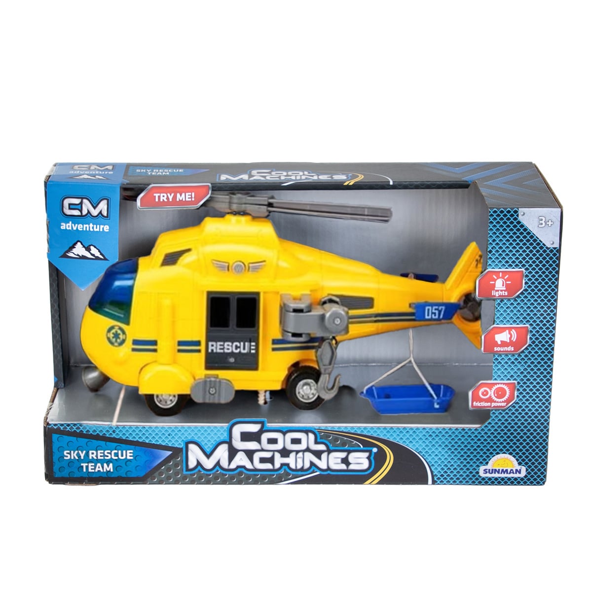 Elicopter de interventie cu lumini si sunete, Cool Machines, 1:16, Galben