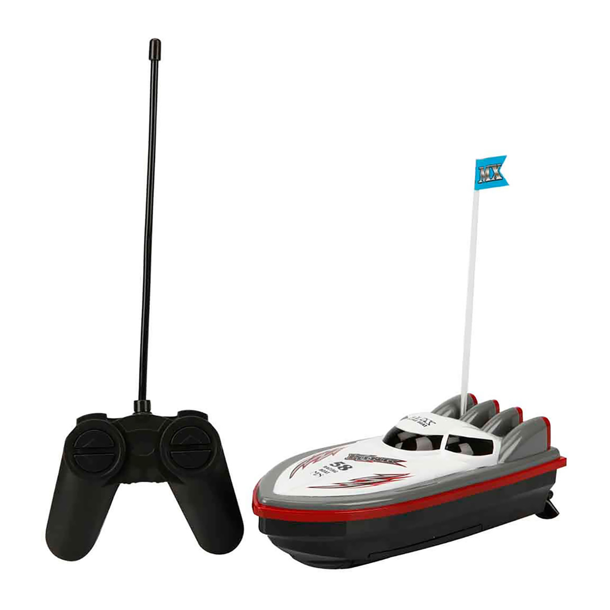 Barca cu telecomanda, Suncon, Alb-Gri, 20 cm alb-gri imagine noua responsabilitatesociala.ro