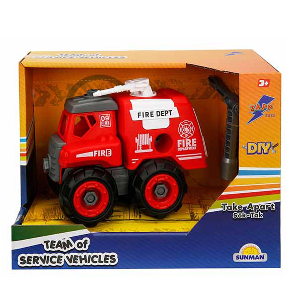 Camion pompieri cu extinctor si surubelnita, Zapp Toys, 16 cm