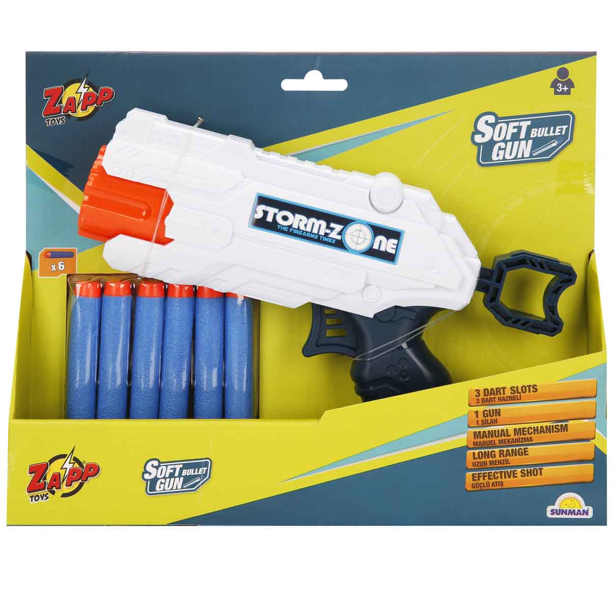 Pistol cu 6 sageti din burete, Zapp Toys, Storm-Zone