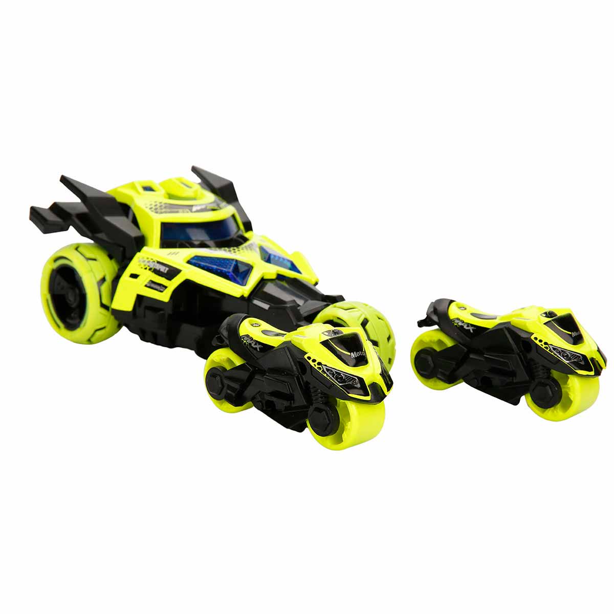 Masina cu lansator de motociclete, Maxx Wheels, Catapult Car 3in1, Galben