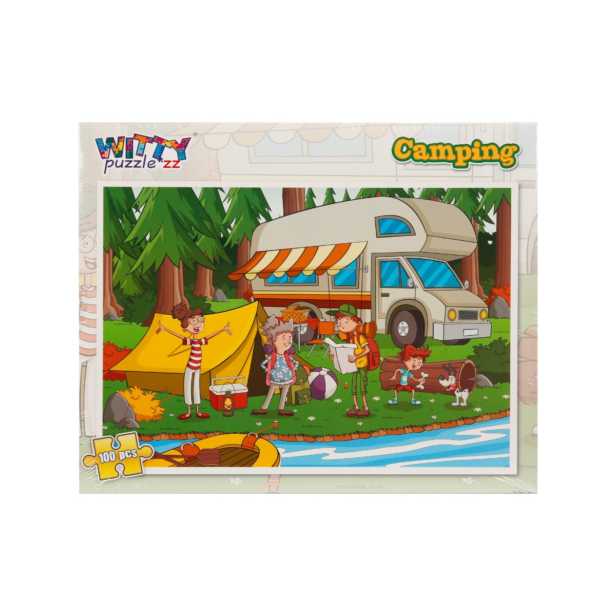 Puzzle Witty Puzzlezz, 100 piese, Camping 100% imagine 2022 protejamcopilaria.ro