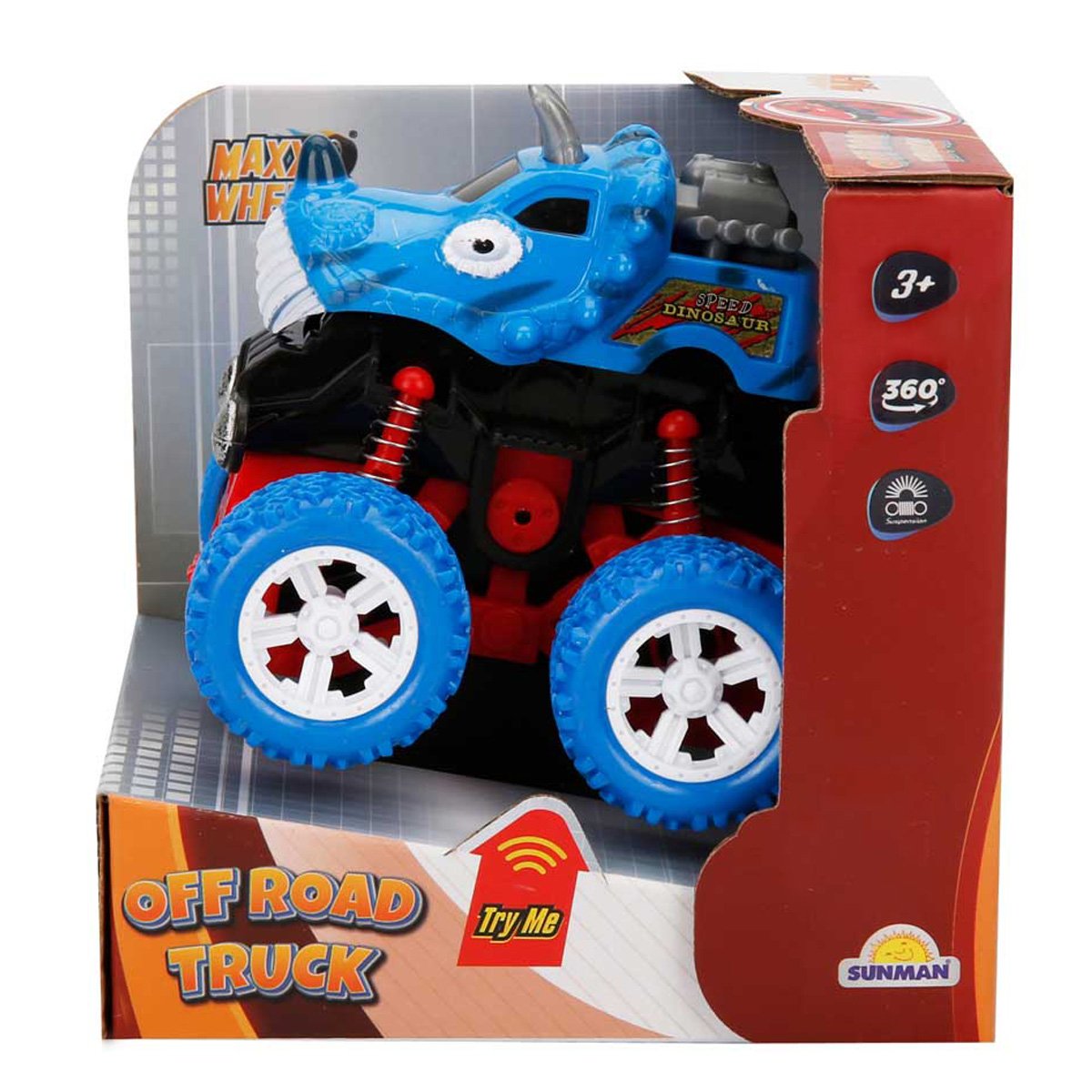 Masina Off Road, Maxx Wheels, Speed ââDinosaur, Albastru