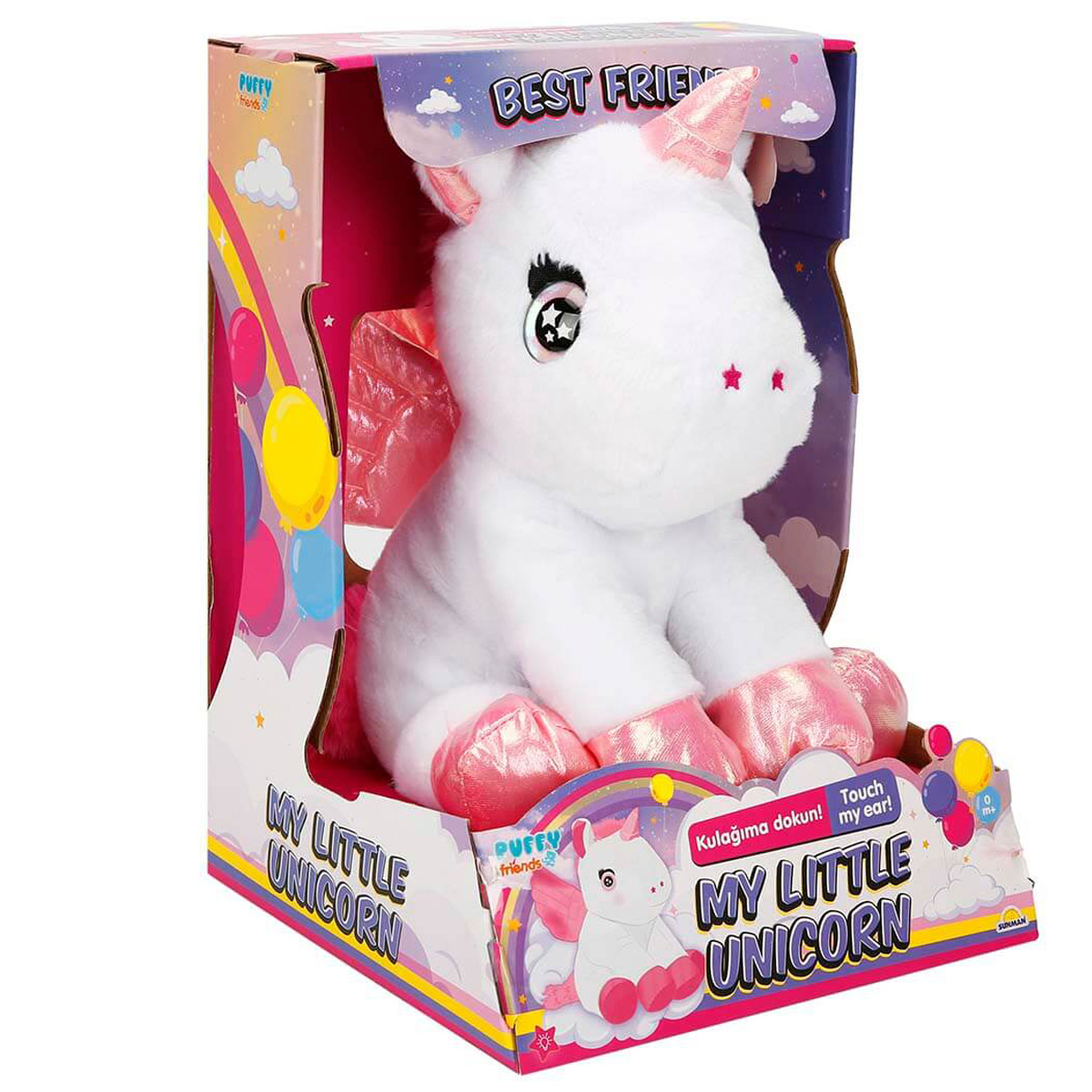 Jucarie de plus interactiva Puffy Friends, Micul meu unicorn iluminat