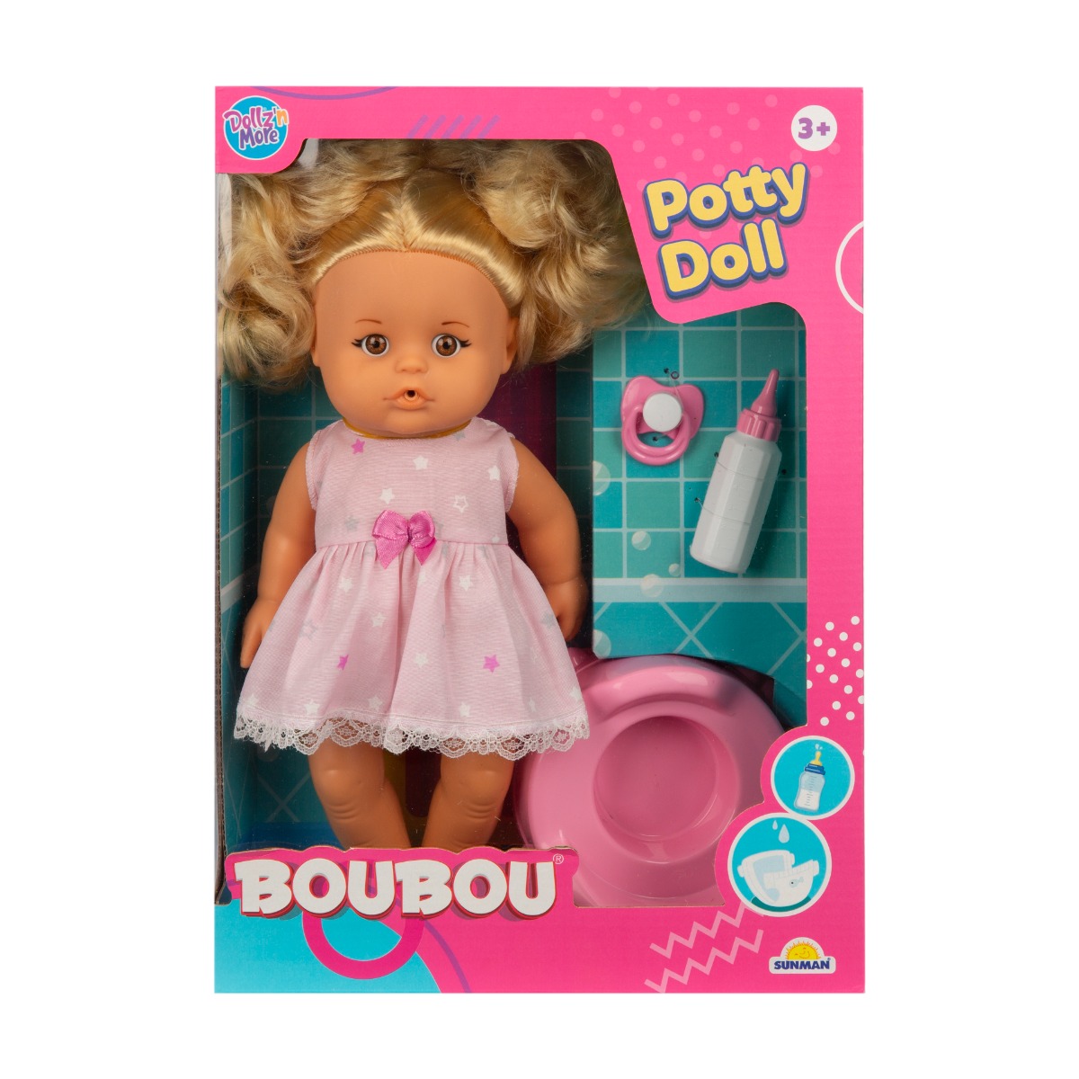 Papusa Bebelus Boubou, Cu par blond, 30 cm bebelus imagine 2022 protejamcopilaria.ro