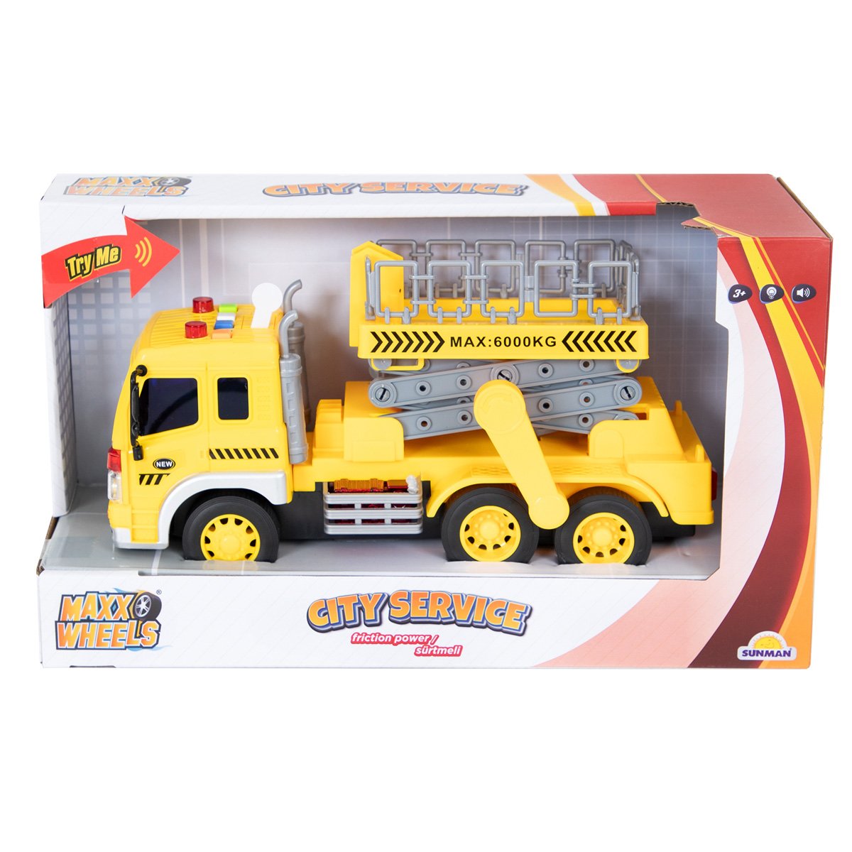 Camion cu scara mecanica, Maxx Wheels, 1:16