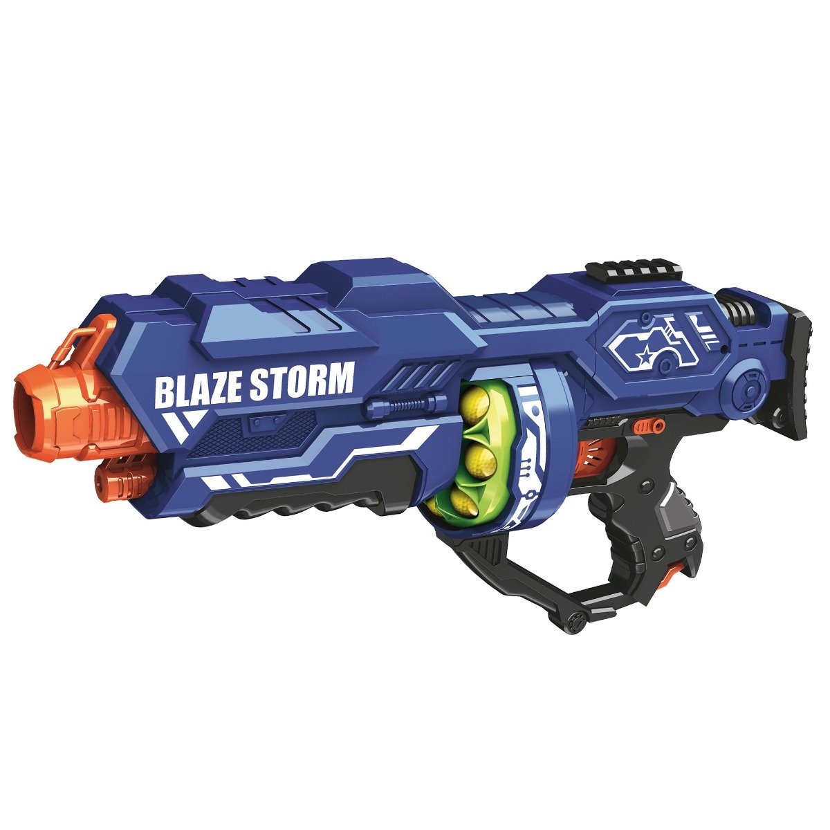 Pistol cu 12 bile din burete, Blaze Storm, Zapp Toys, Albastru