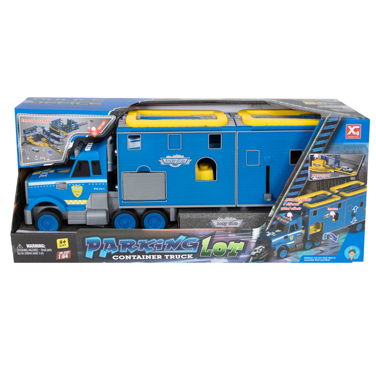 Set de joaca, camion transformabil si 5 masinute, Parking Lot