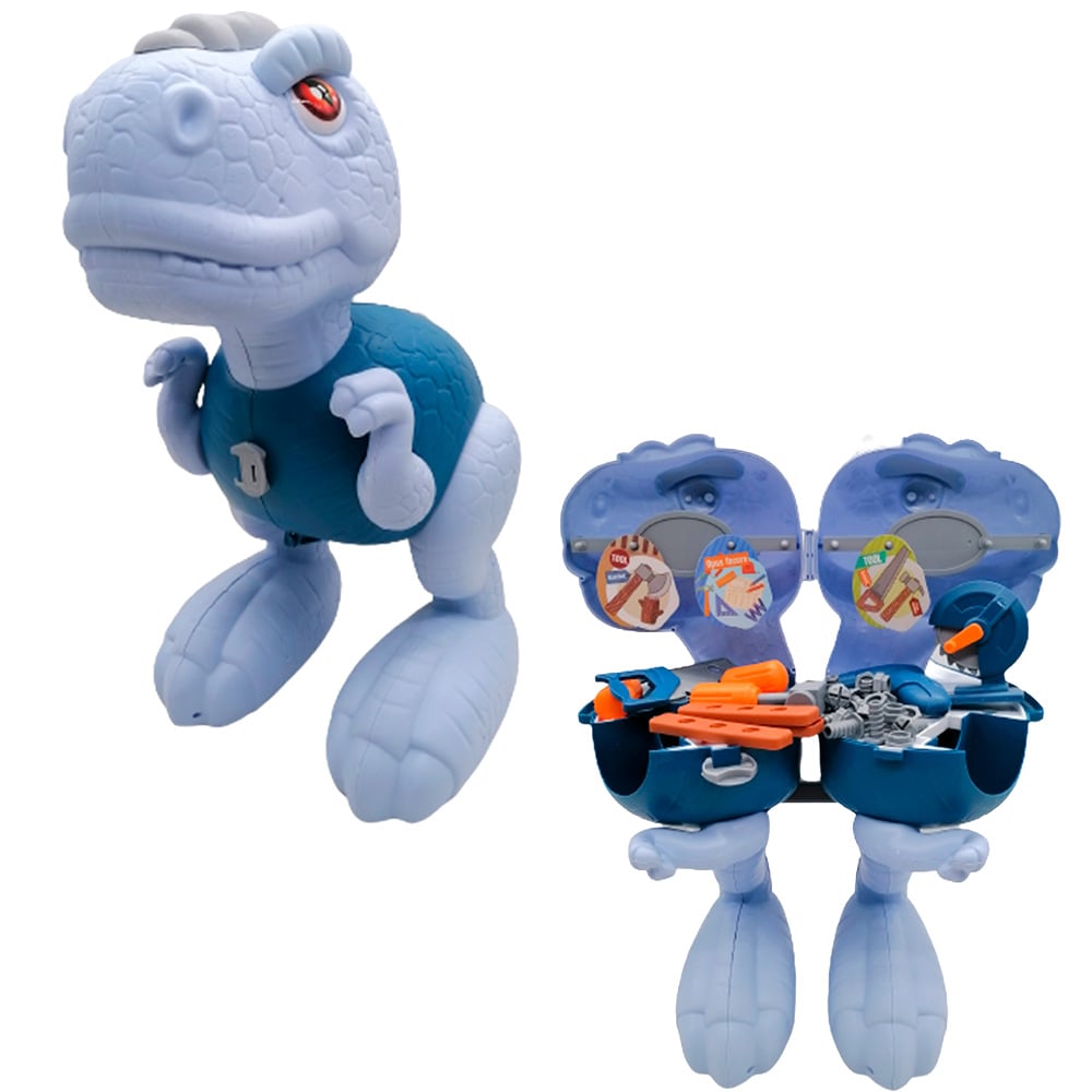 Set unelte de asamblare 2 in 1, Tool Shop, Dinozaur Tyrannosaurus, 45 piese