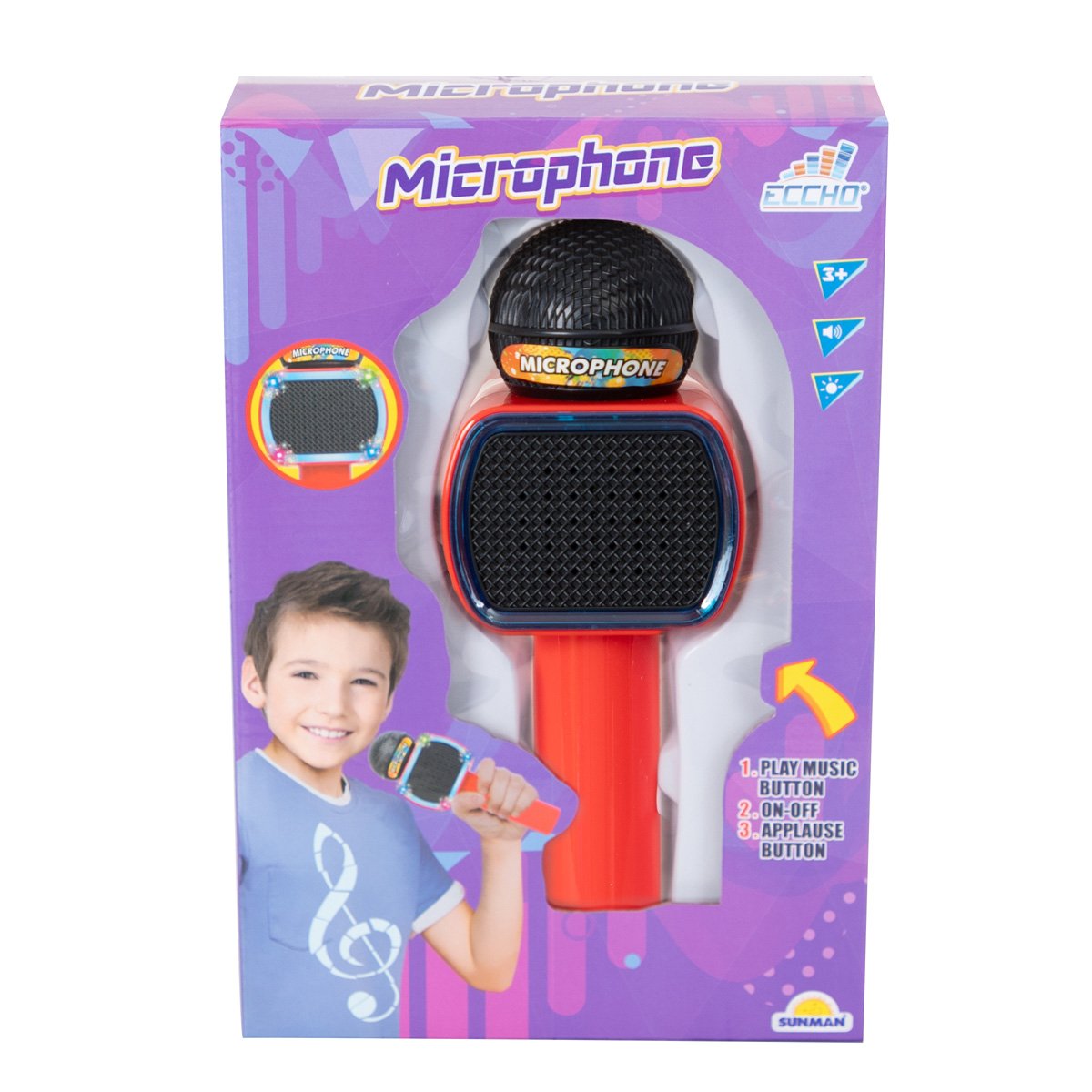 Microfon fara fir cu lumini si sunete, Eccho