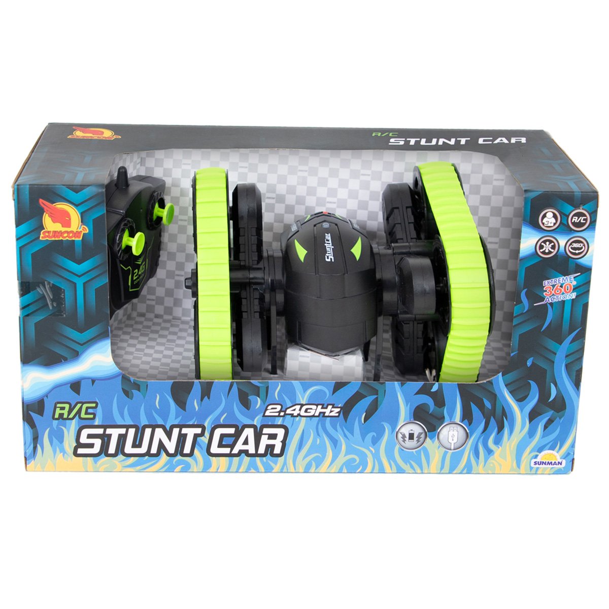 Masina cu telecomanda, Suncon, Stunt Car, Verde