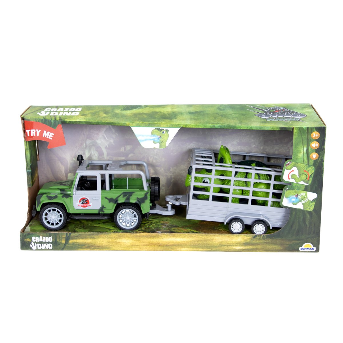 Transportator cu remorca si dinozaur, Crazoo, 1:20