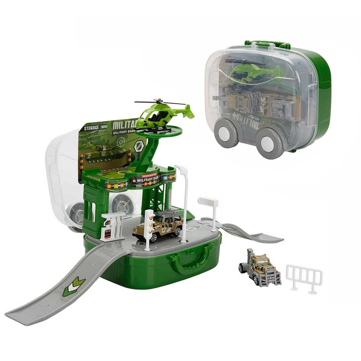 Set de joaca cu vehicule, Maxx Wheels, Car Park, Military Base
