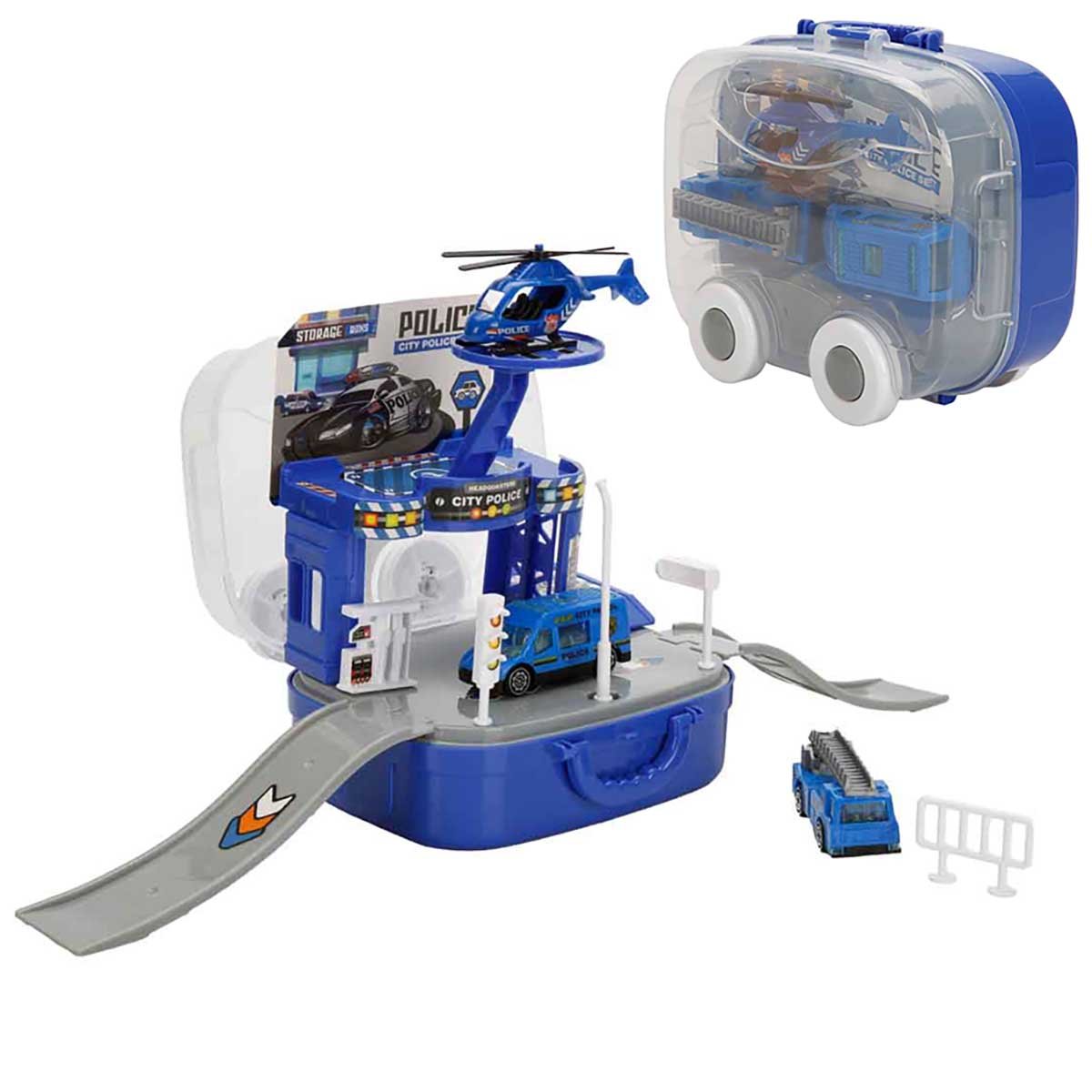 Set de joaca cu vehicule, Maxx Wheels, Car Park, Police