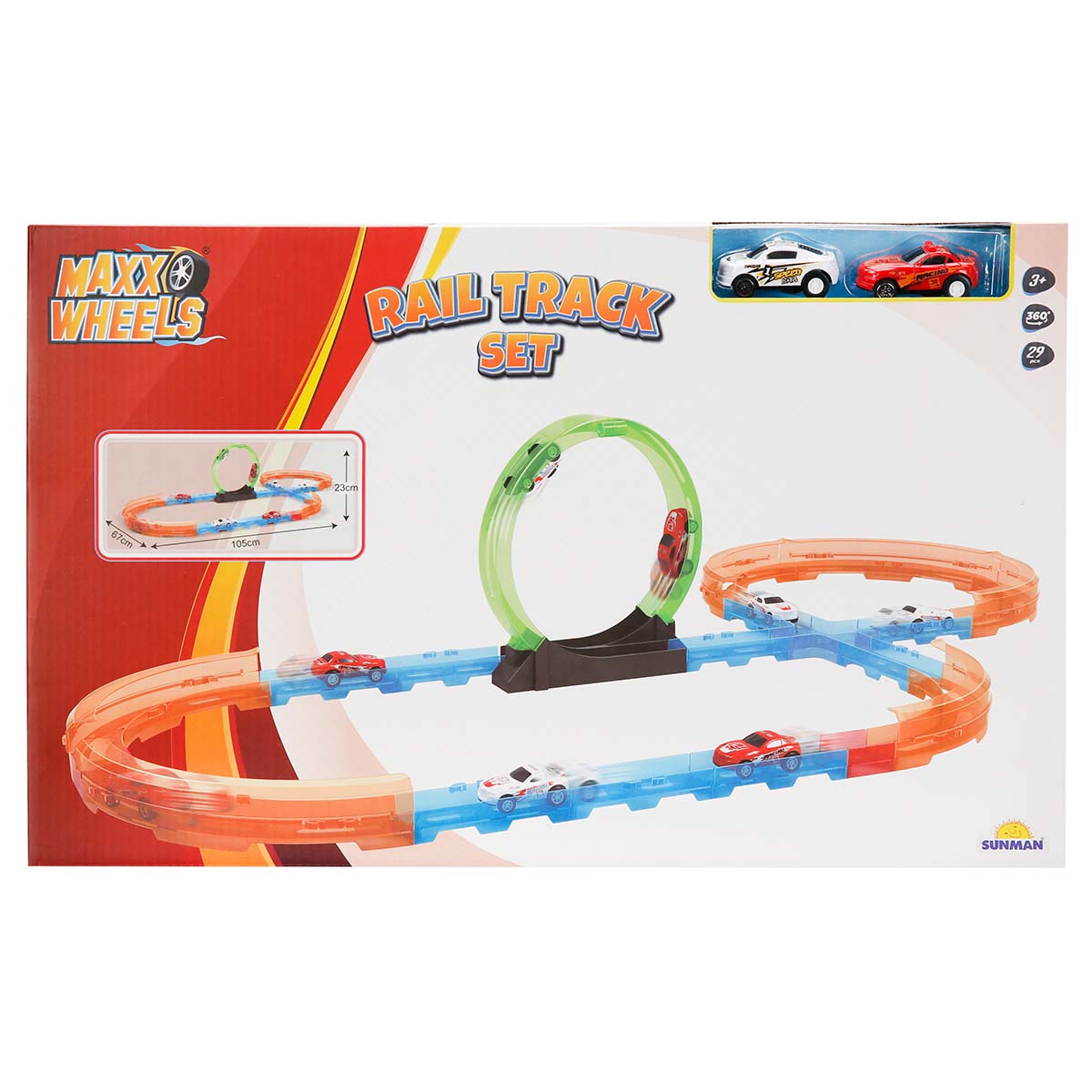 Set pista de curse cu 2 masinute, Maxx Wheels, Loop