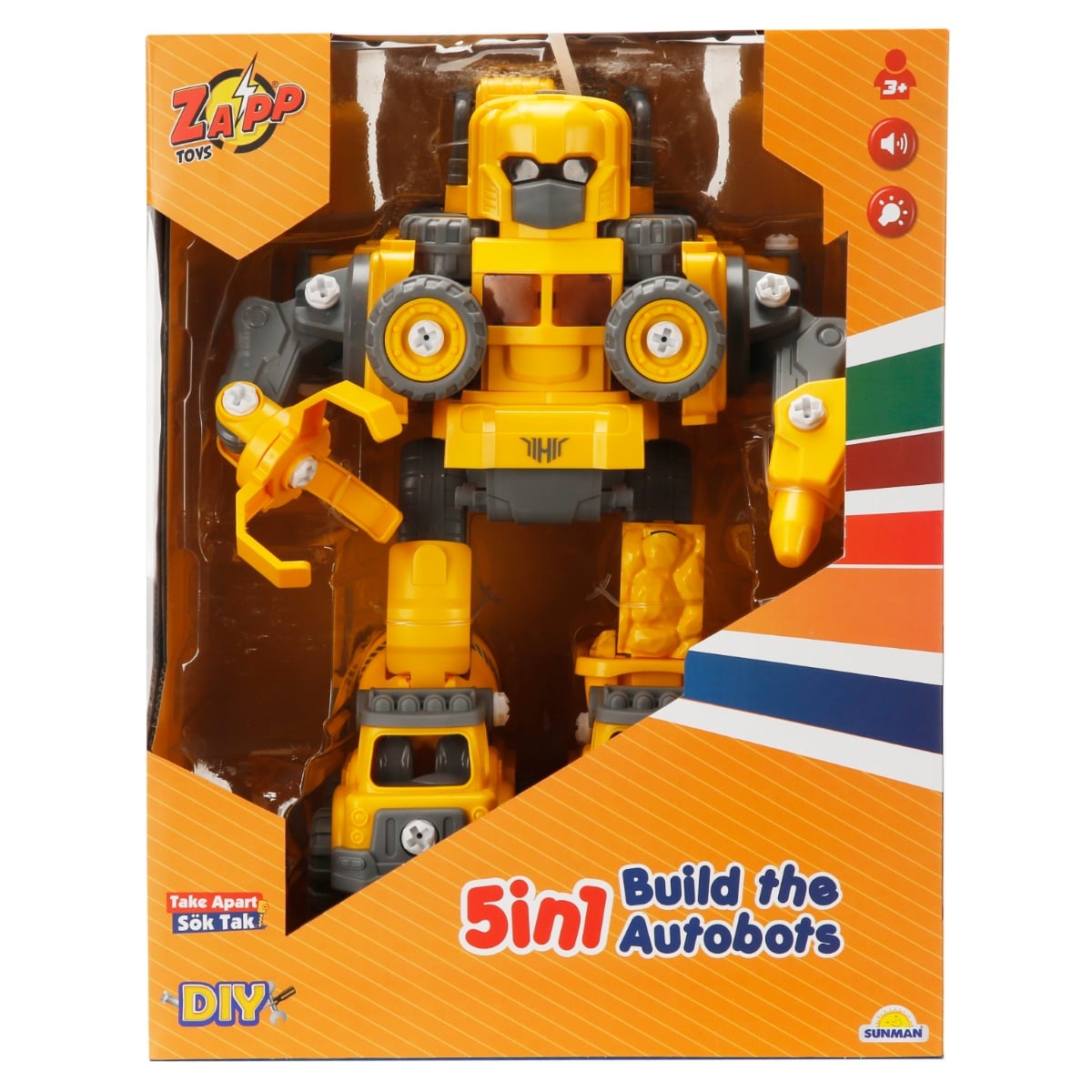 Robot transformabil 5in1, Zapp Toys, Autobots, Galben