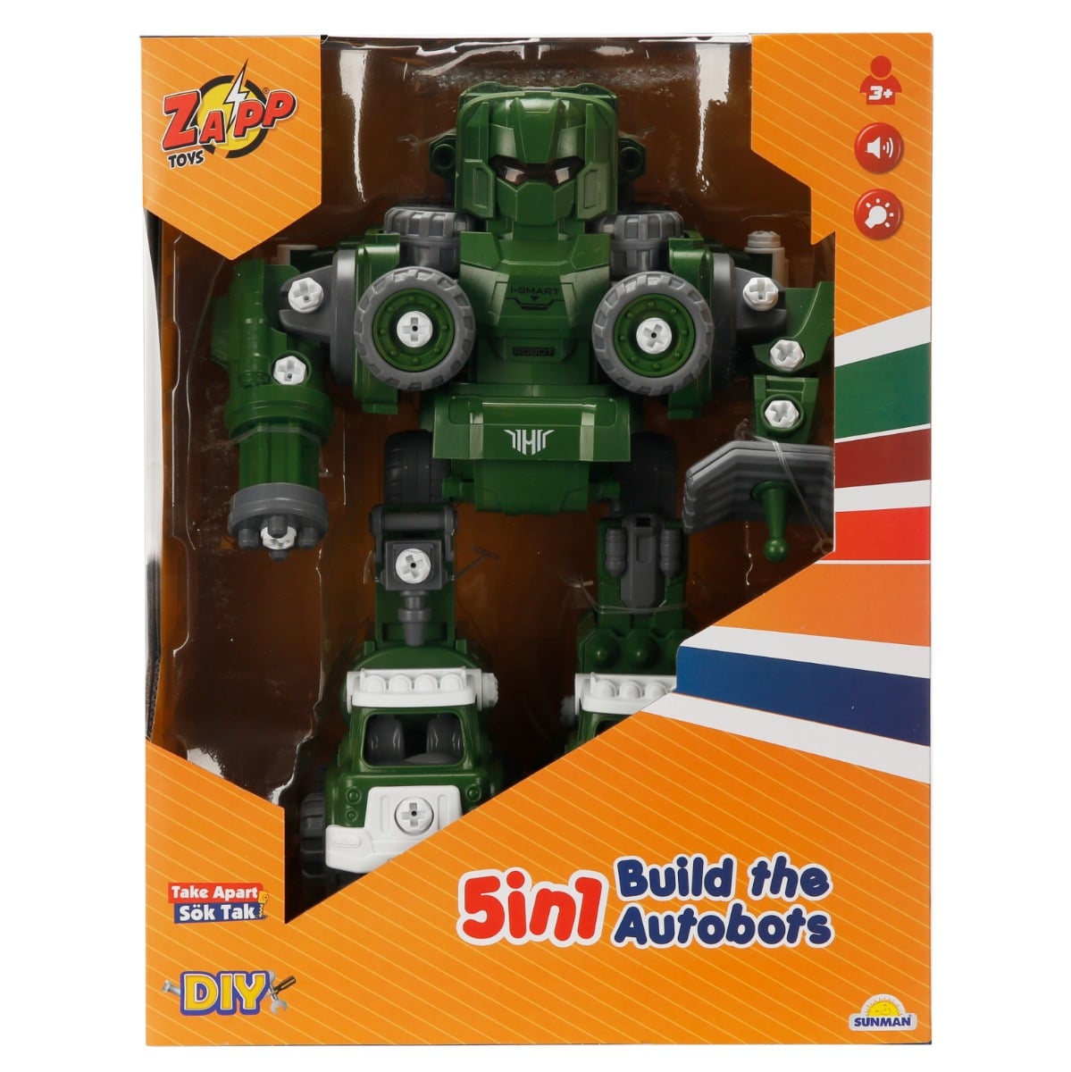 Robot transformabil 5in1, Zapp Toys, Autobots, Verde