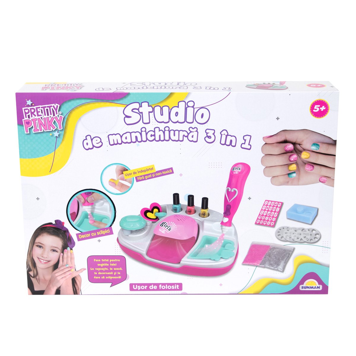 Studio de manichiura 3 in 1, Pretty Pinky, Nail Art Studio