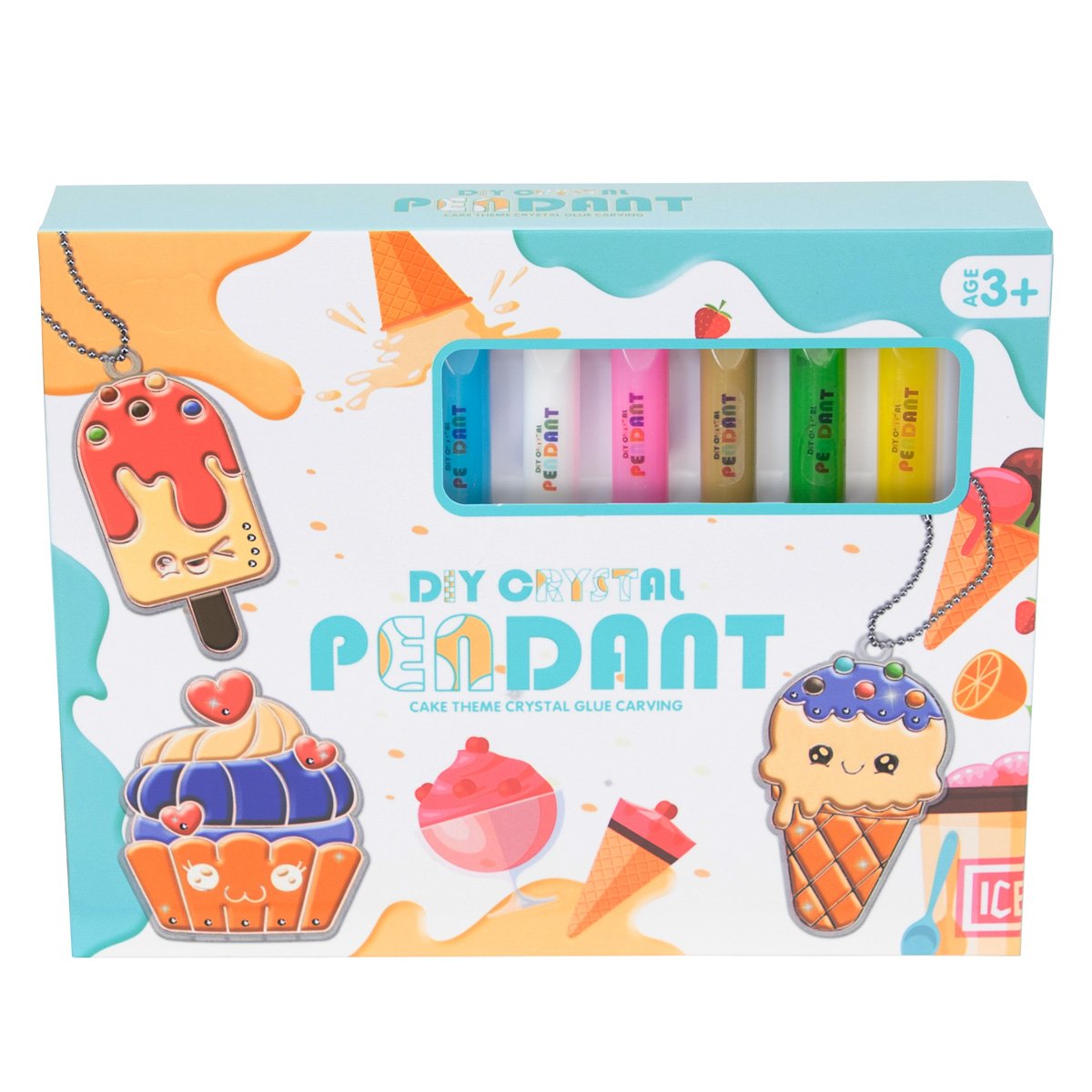 Deseneaza pandative cu lipici si sclipici, Diy Crystal Pendant, Cake