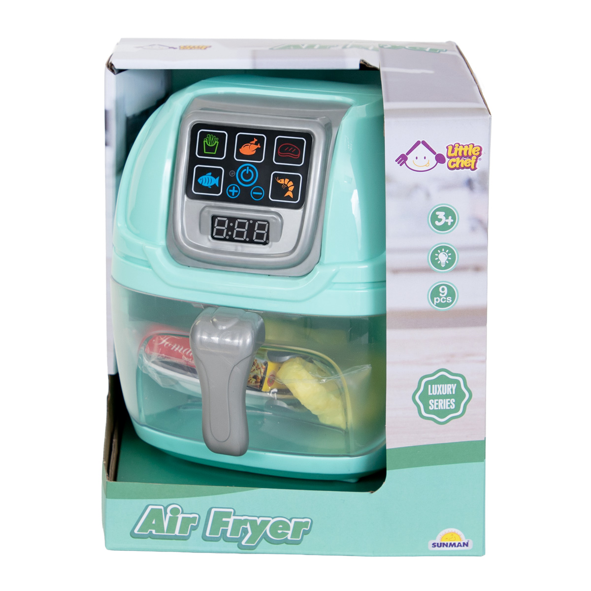 Friteuza cu lumini si sunete, Little Chef, Air Fryer, 9 accesorii