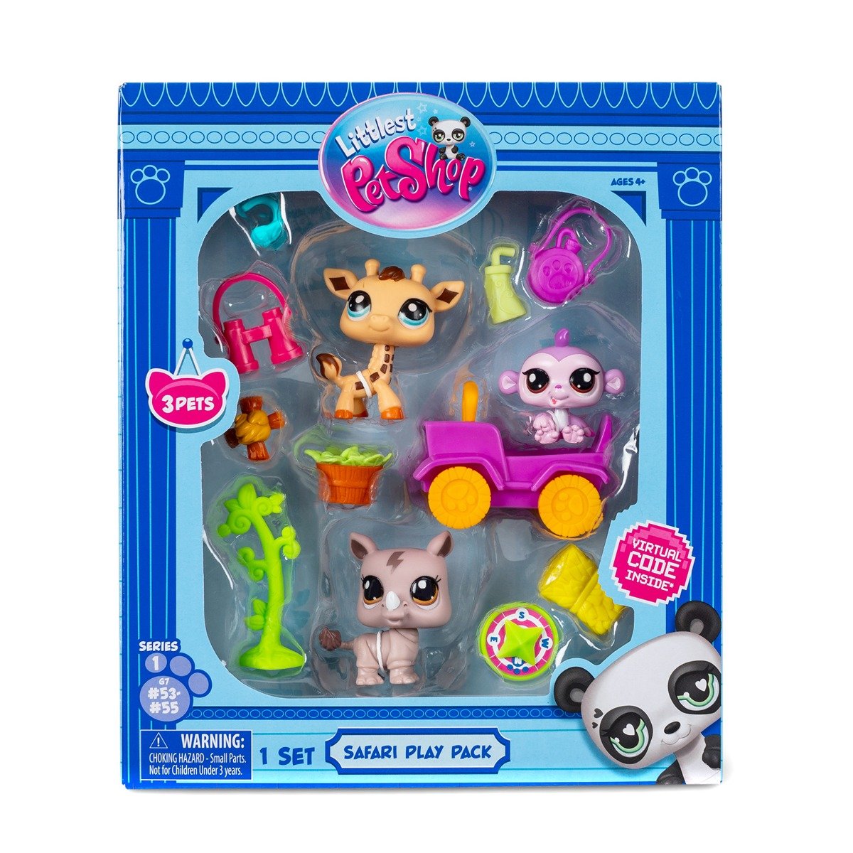 Set de joaca cu 3 animalute, Littlest Pet Shop, Safari