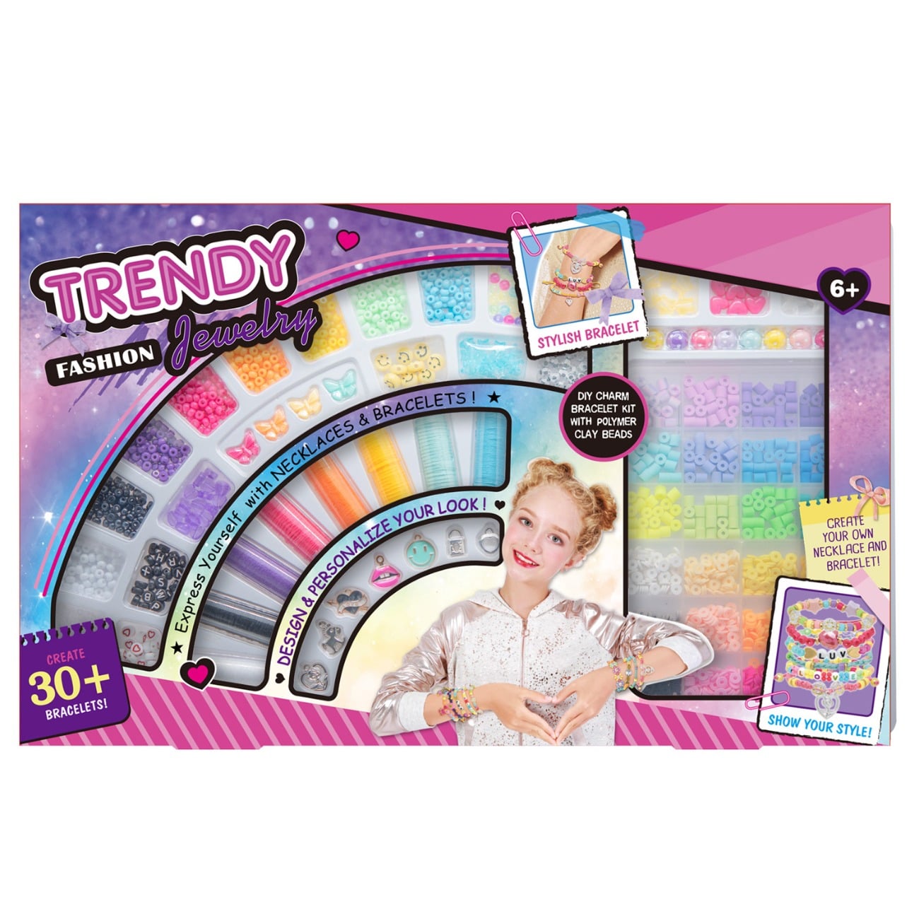 Set de creat peste 30 de bratari, Pretty Pinky, Trendy Fashion Jewelry