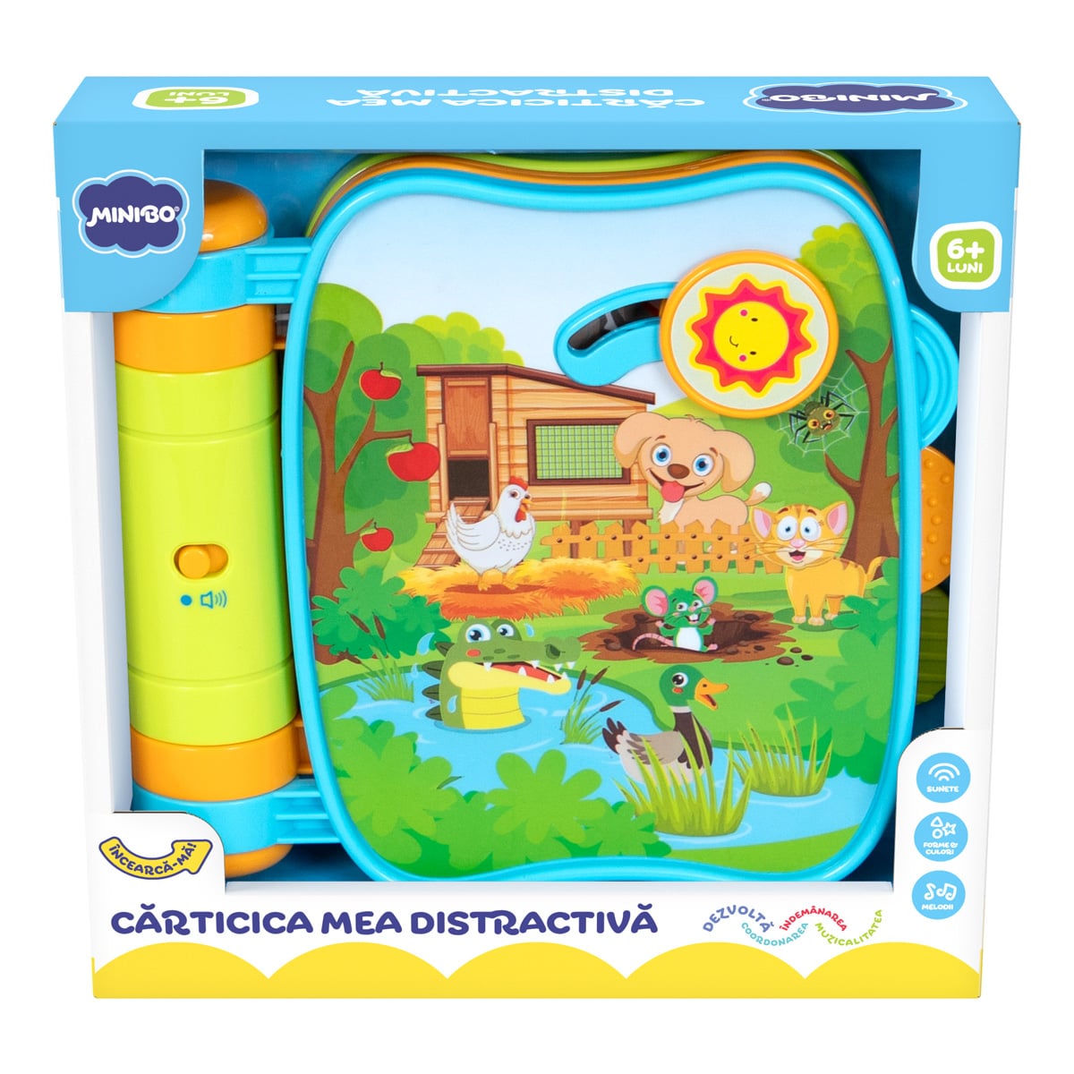 Carte interactiva cu sunete, Minibo, Animalute