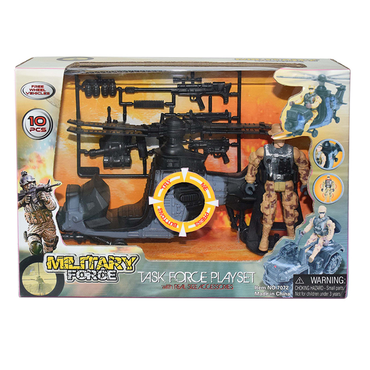 Set elicopter militar cu figurina, Hero Combat
