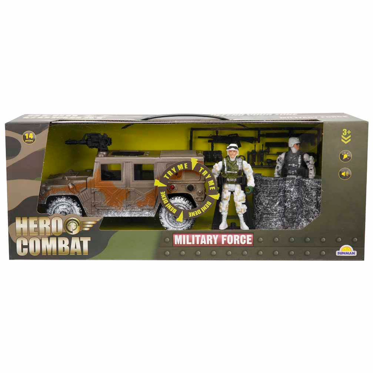 Set vehicul de iarna cu figurine, Hero Combat, Jeep
