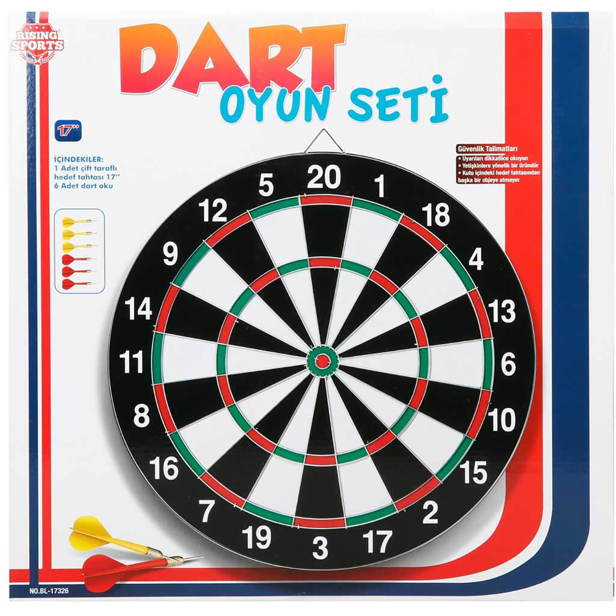Set joc Darts, 6 sageti incluse, Rising Sports