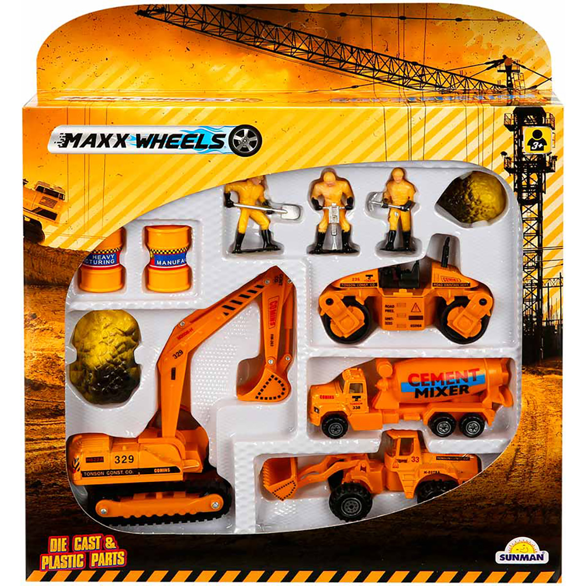 Set cu vehicule de constructie, Maxx Wheels, Excavator