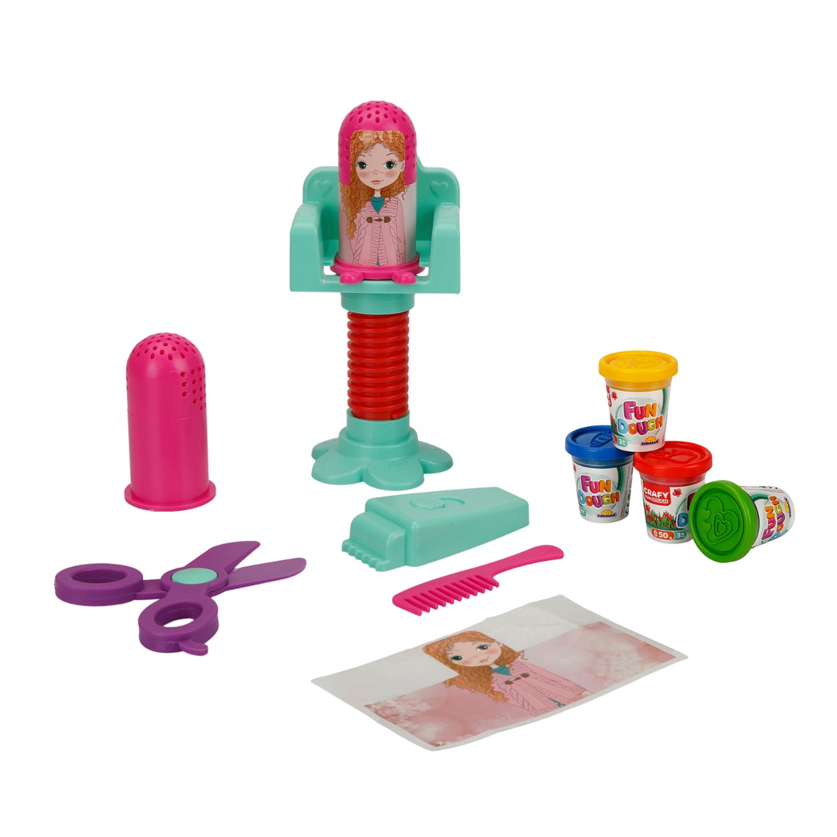 Set de coafat din plastilina, Crafy, 15 piese