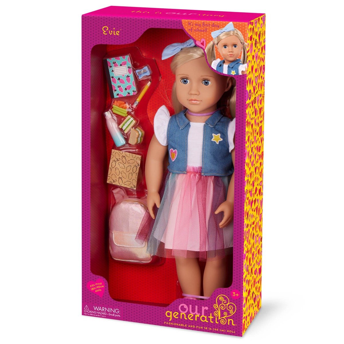 Papusa Evie in prima zi de scoala, Our Generation, 46 cm