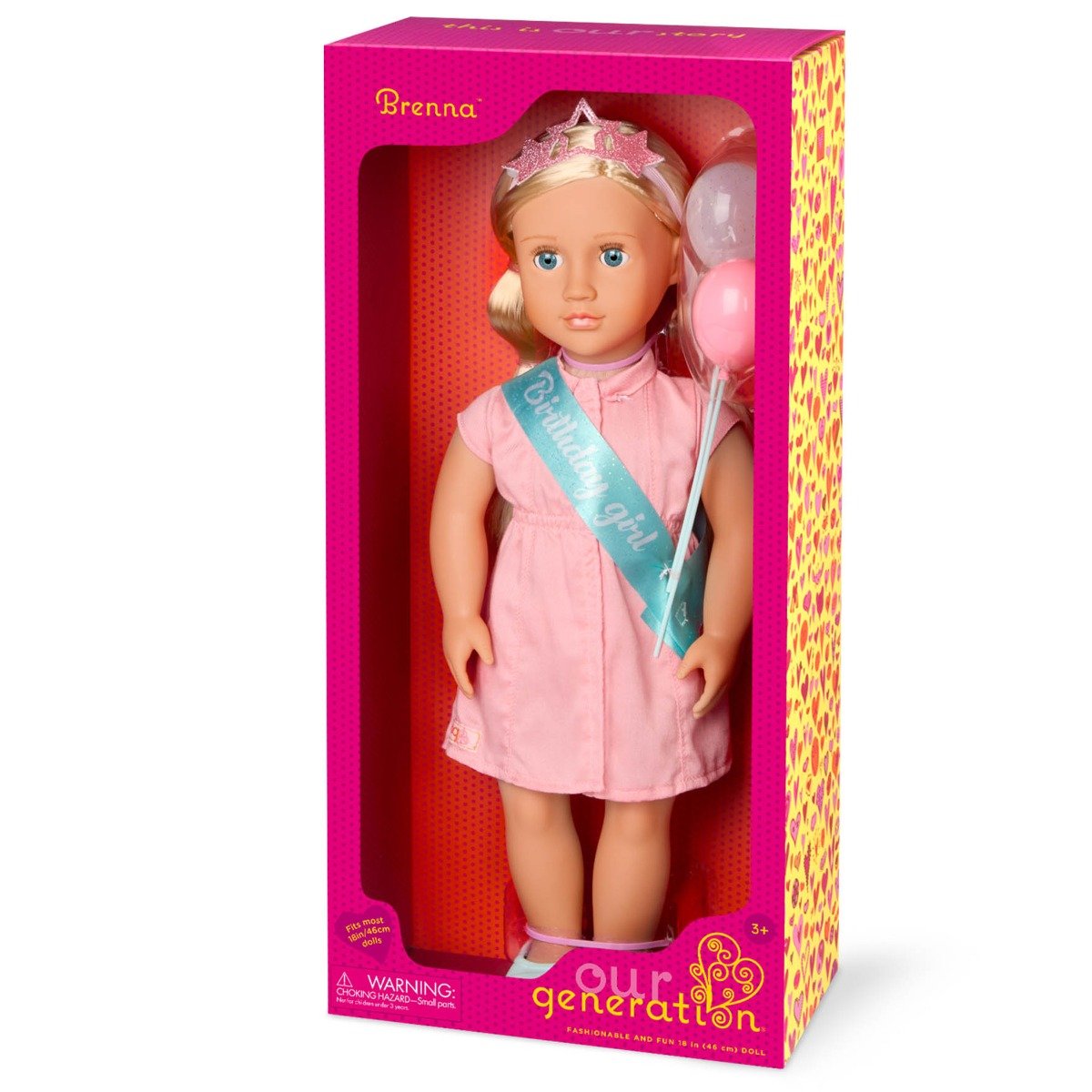 Papusa Brenna Birthday Girl, Our Generation 46 cm